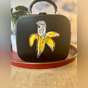 Coach x Jean-Michel Basquiat Square Bag featuring artwork of a banana NWOT